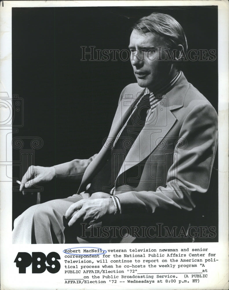 1995 Press Photo Robert McNeil (TV News Reporter)