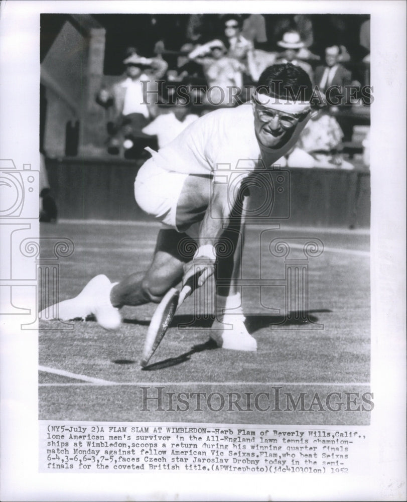 1952 Press Photo Herbert Flam (Tennis)