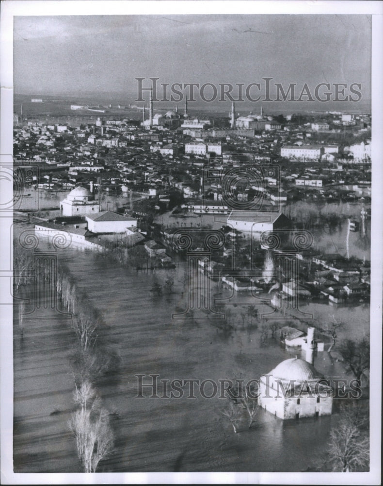 1955 Press Photo Flood Hits Turkey