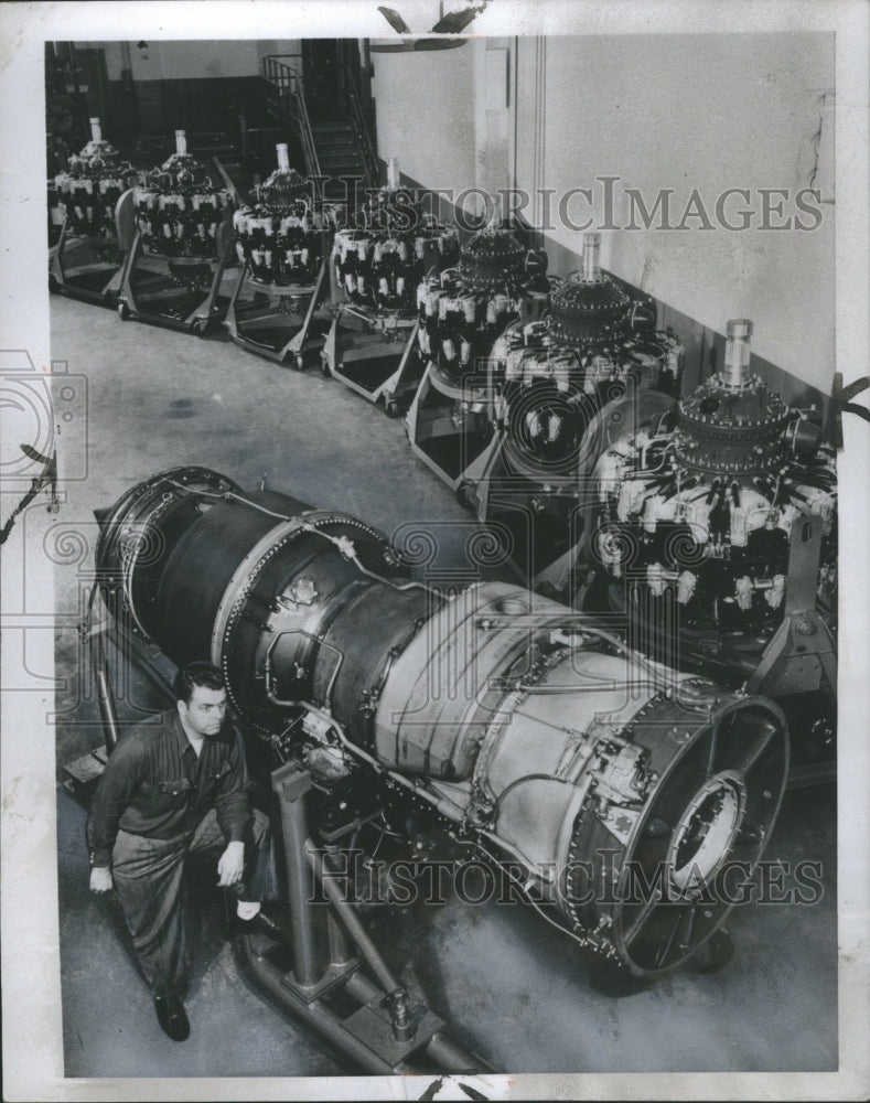 1954 Press Photo The J-57 turbojet