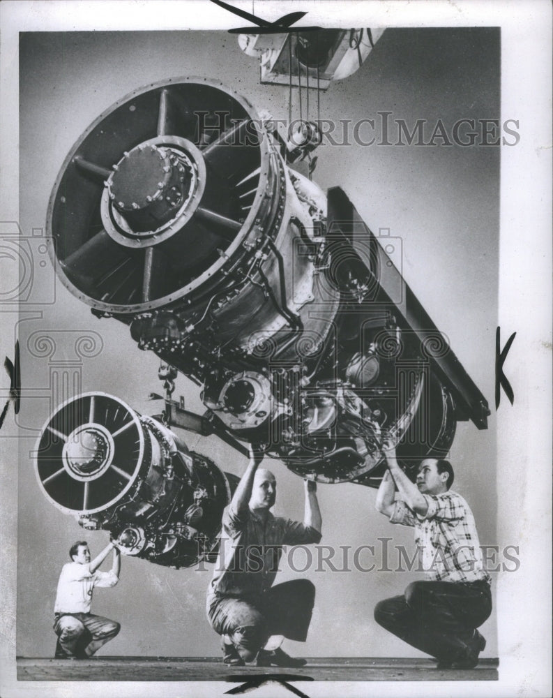 1953 Press Photo Aero Greek Flight Engine English