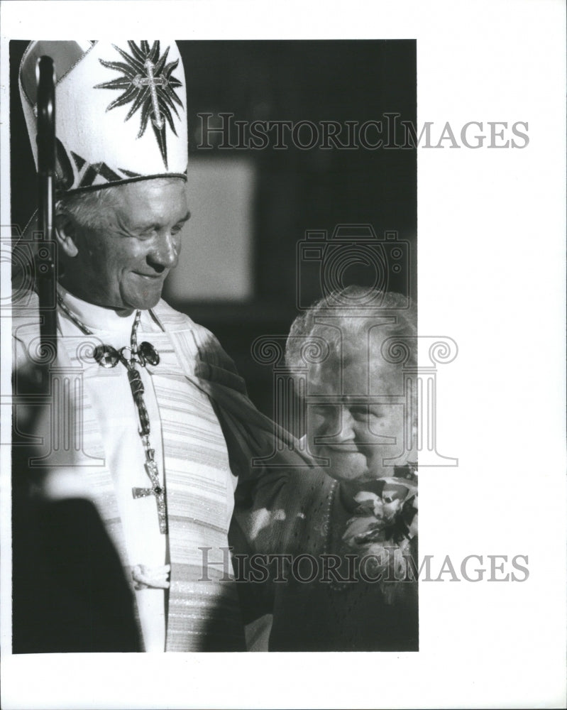 1990 Press Photo Adam Maida Vesper Archdiocese Detroit