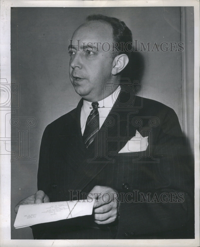 1946 Press Photo Wilson Wyatt Book Cadilac