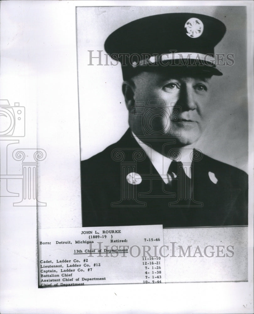 1963 Press Photo John L Rourke Ex Fire Chief Detroit