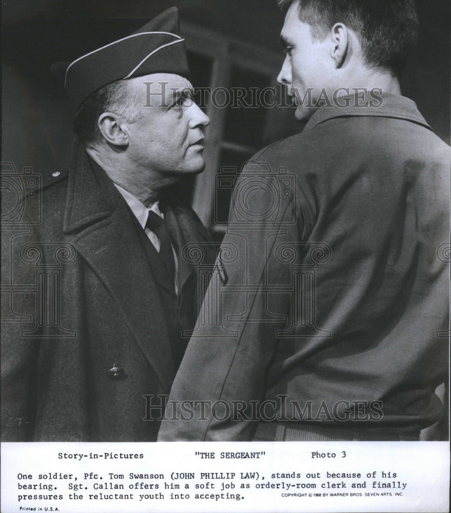 1969 Press Photo Soldier and Sgt in &quot;The Sergeant&quot;