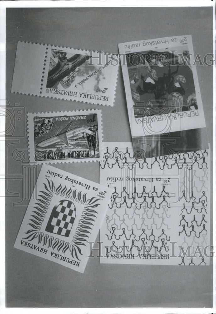 1992 Press Photo Croatia Stamps