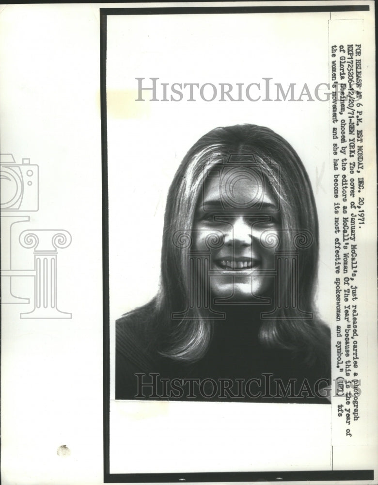 1971 Press Photo Gloria Steinem Author McCall Editors