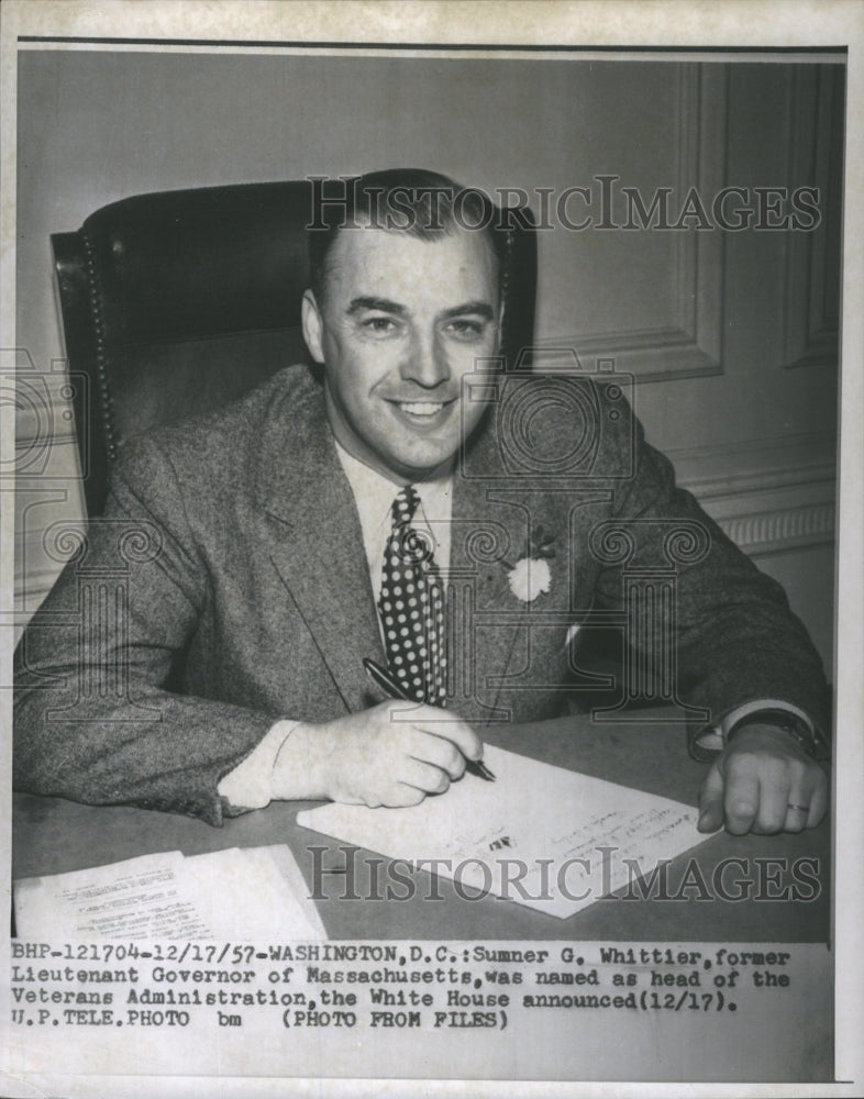 1957 Press Photo Summer G Whittier Veterans Administrat