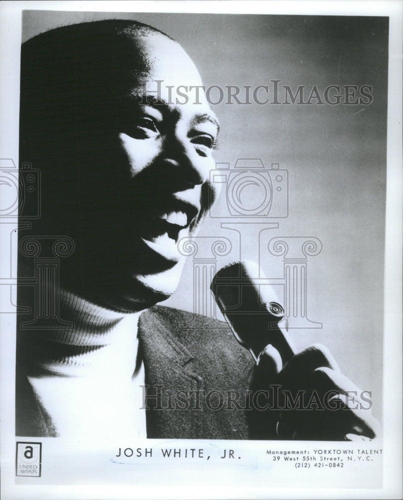 1969 Press Photo Joshua Daniel White Jr America Singer