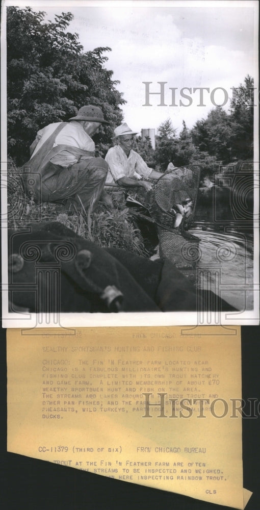 1956 Press Photo Chicago Bureau Fin&#39; n Feathers Farm