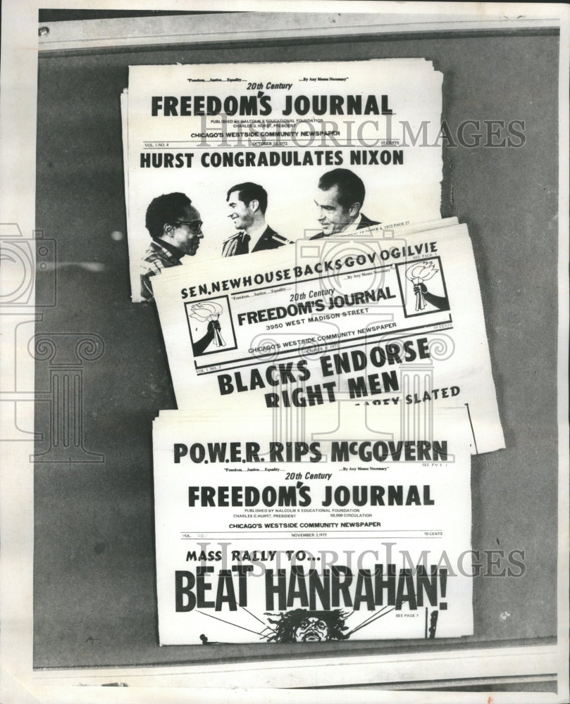 1973 Press Photo Party Editorial Page Cartoon Freedoms