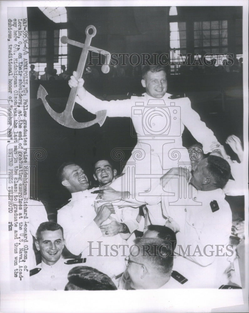 Press Photo Midshioman Richard Leponard Olson Lorina