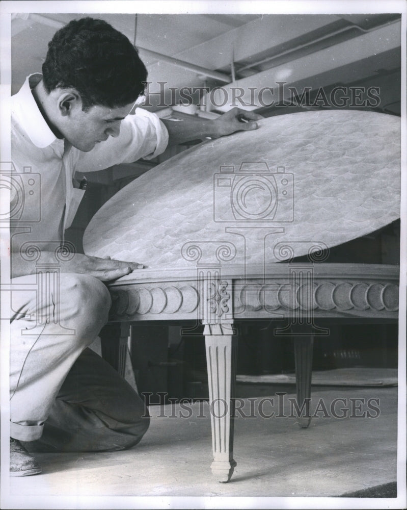 1957 Press Photo Traditional Furniture Pearl Shell