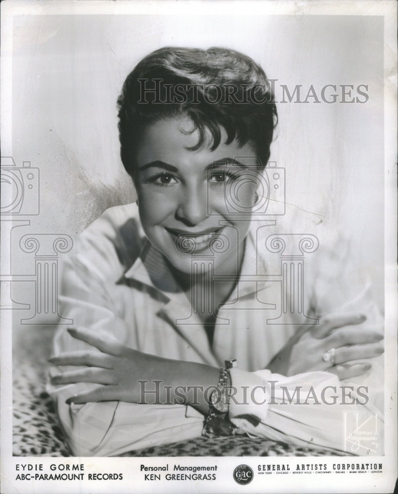 1957 Press Photo Eydie Gorme American Singer Grammy