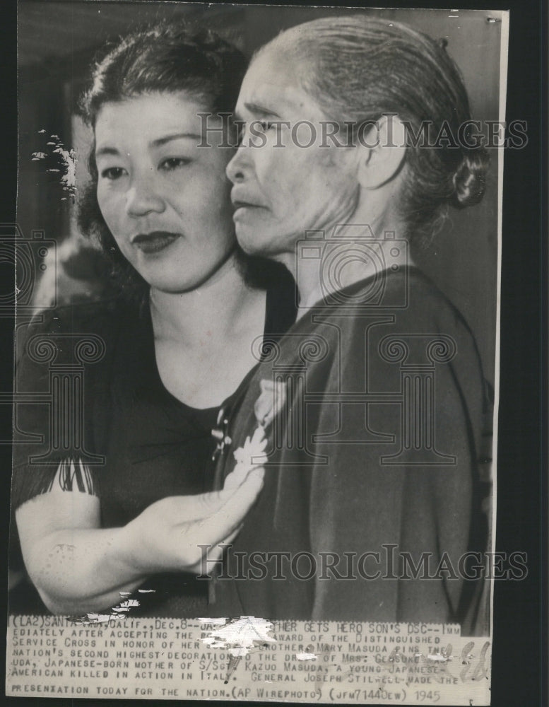 1945 Press Photo Mary Masuda Service Honor