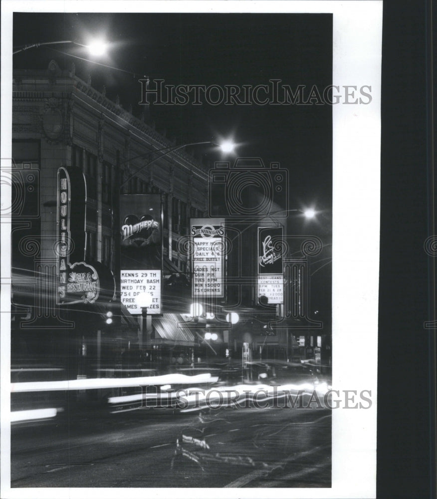 1989 Press Photo Rush Street Chicago