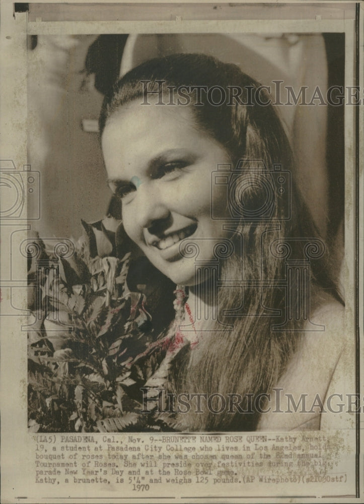 1970 Press Photo Kathy Arnatt Rose Queen