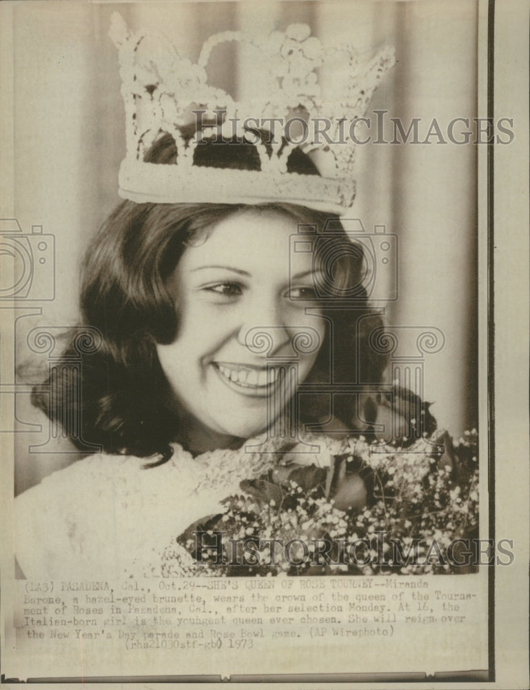 1973 Press Photo Rose Bowl Queen