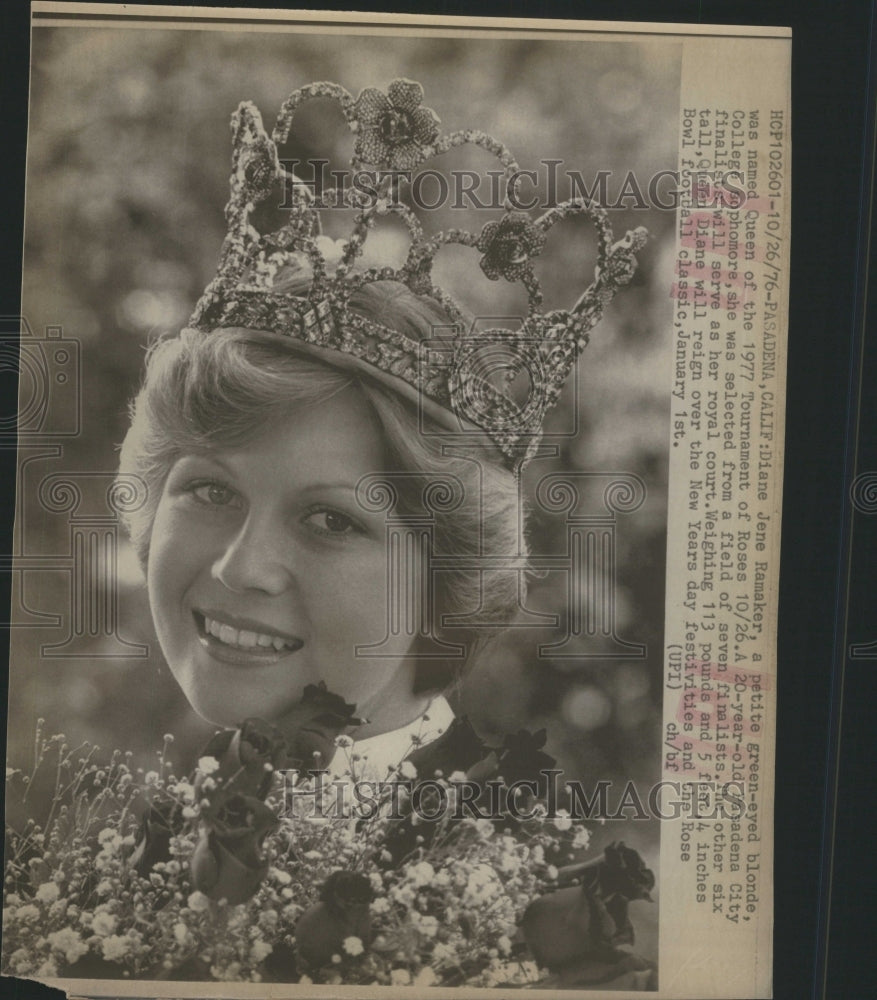 1976 Press Photo jene ramker green rose queen