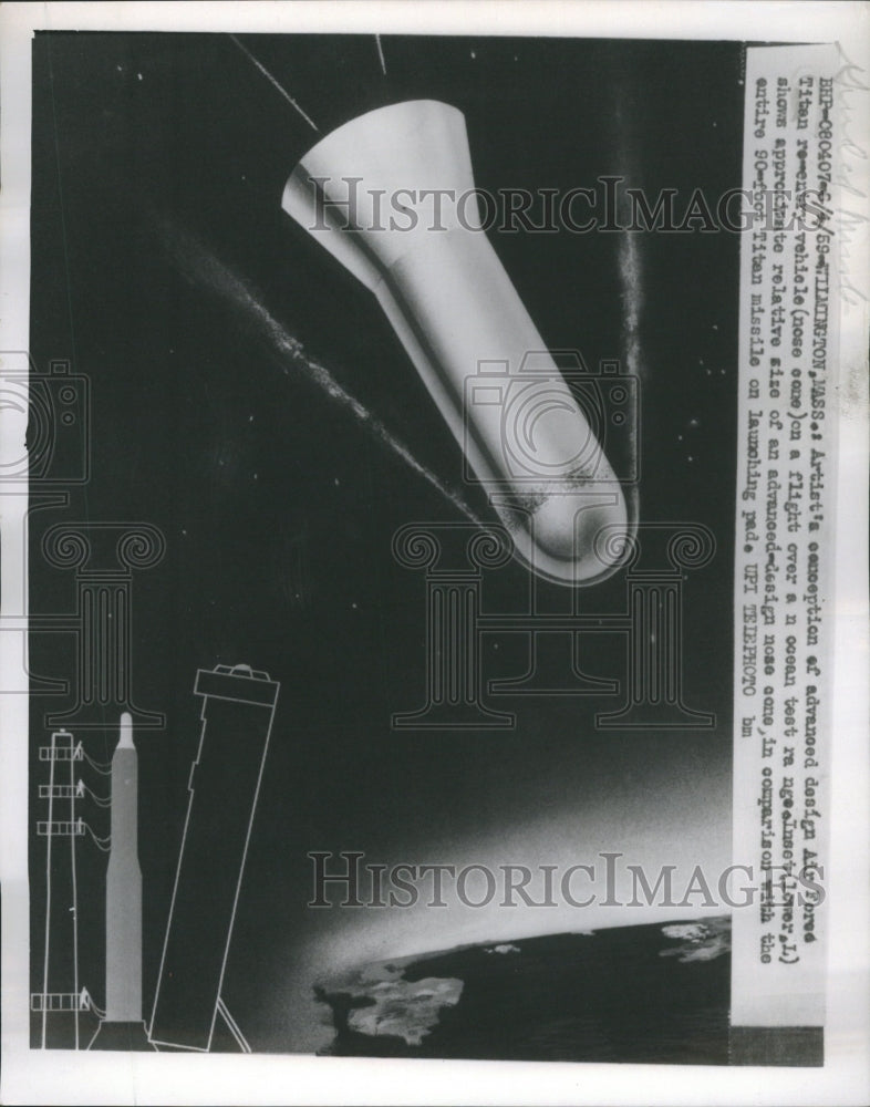 1959 Press Photo Conception Advanced Titan Reentry Cone