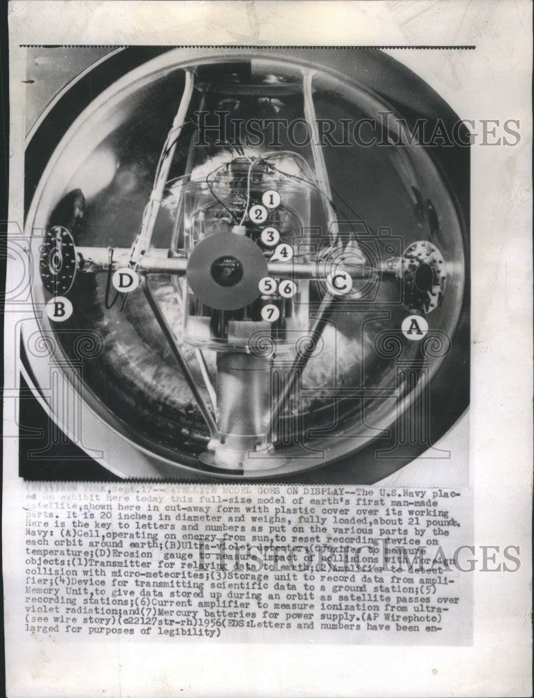 1956 Press Photo Rocket Vehicle Spacecraft Aircraft