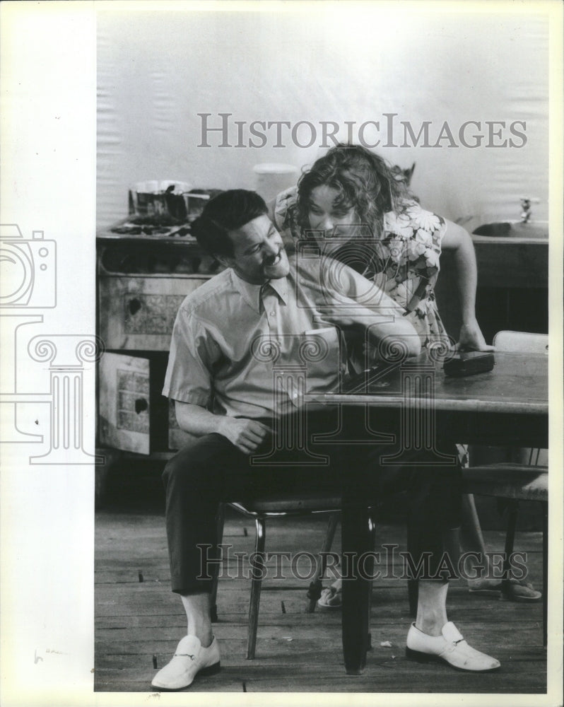 1985 Press Photo Coyote Ugly Play Harris Gulman Fight