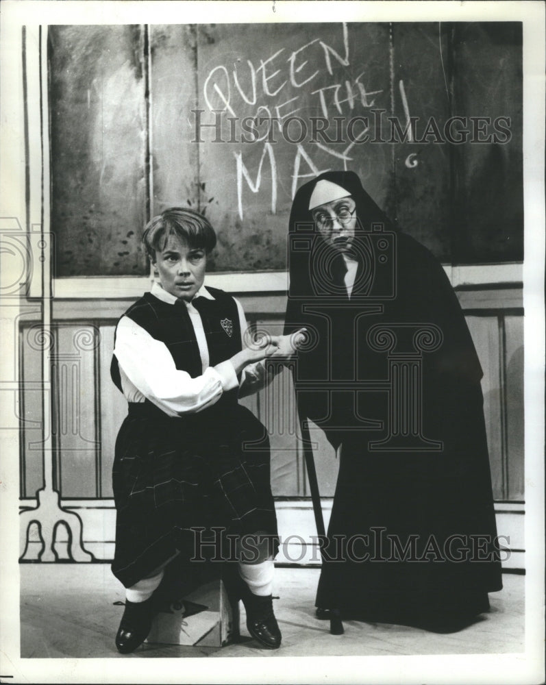 1982 Press Photo Do Black Patent Leather Shoes Play Nun