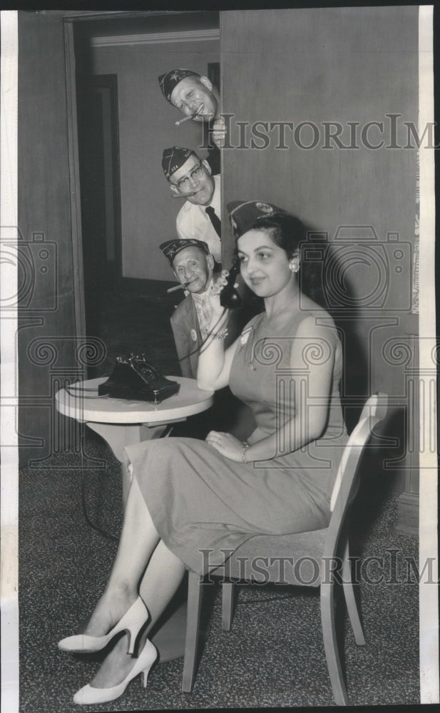 1958 Press Photo American Legion Members Peek Corner