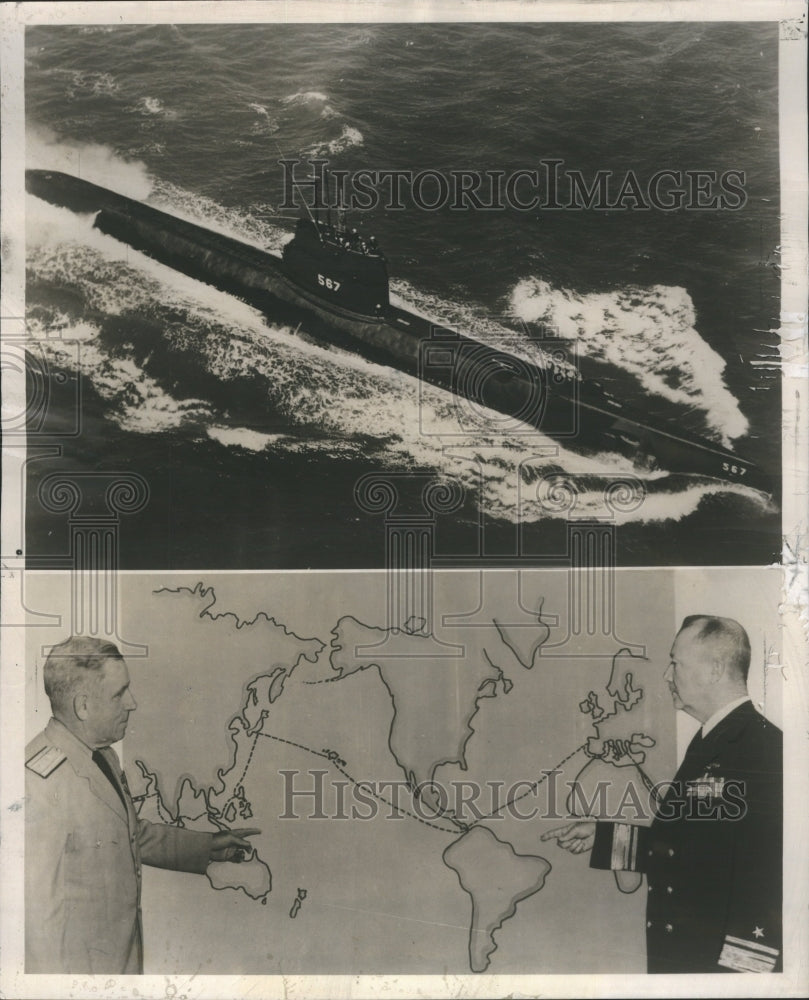 1957 Press Photo Pearl Harbor Admiral Elton Grenfell