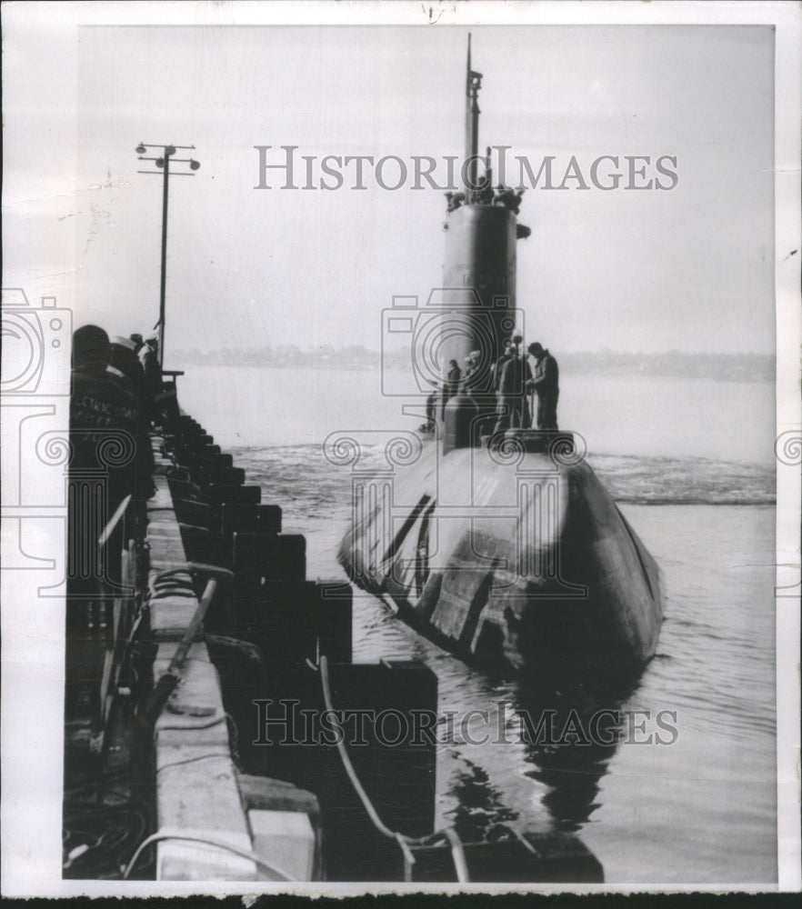 1959 Press Photo Submarine Watercraft Operation Water