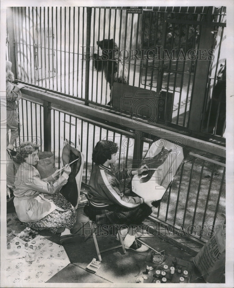 1954 Press Photo North Side Elementary Art Students