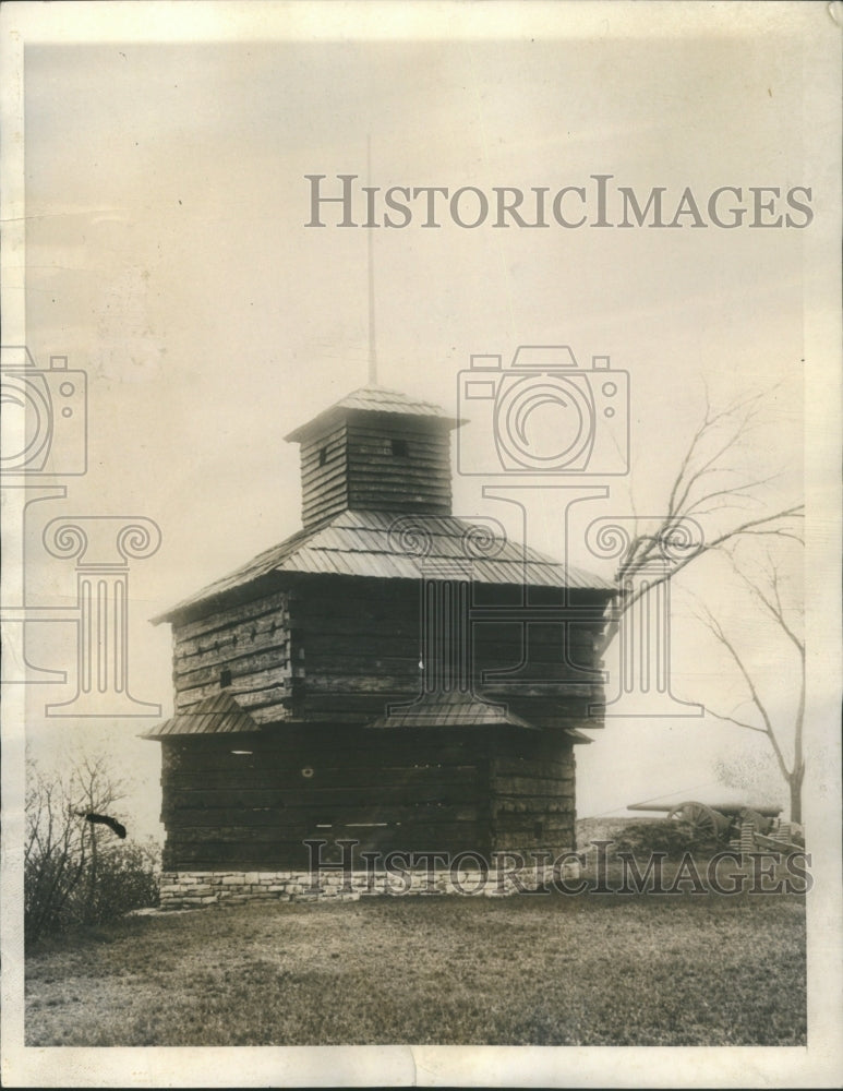 1938 Press Photo Blockhouse Landmark Fort Armstrong