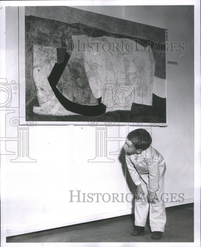 1958 Press Photo Child Confused By Keith Boyle Art Win