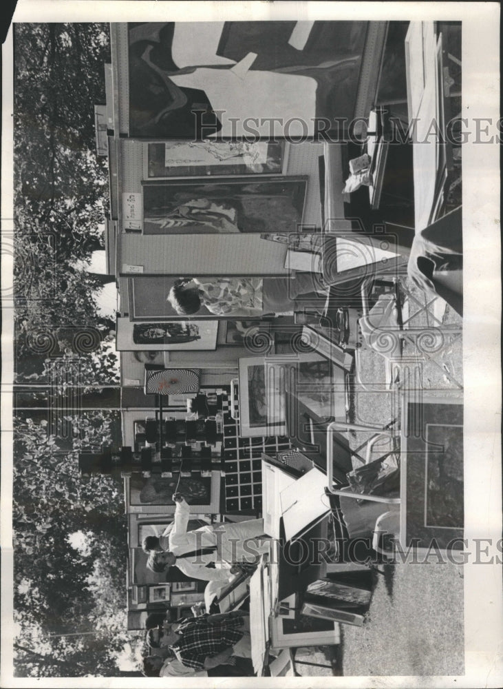 1965 Press Photo Evanston Illinois Art Center Art Fair,