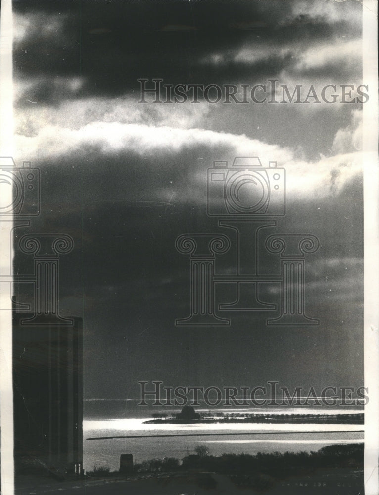 1965 Press Photo Planetarium in Desert With Crazy Sky