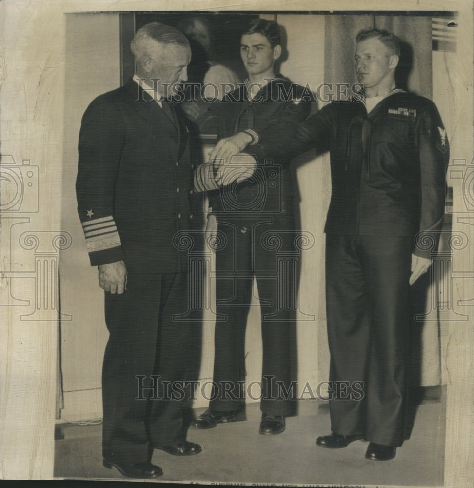 1950 Press Photo US Navy Approves New Naval Uniform