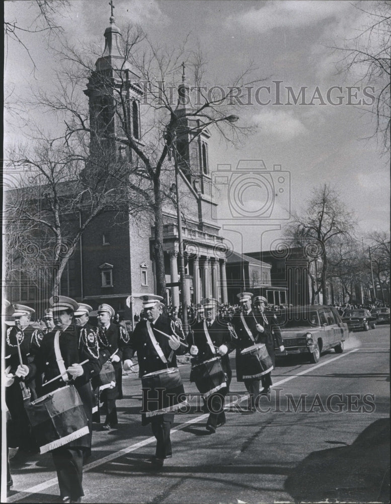 1968 Press Photo William Gorman Funeral Procession Band