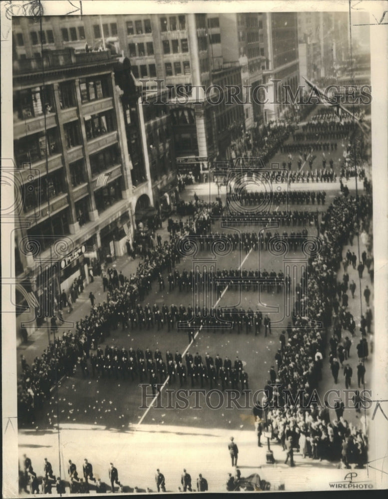 1937 Press Photo American Legionnaires in Parade NY