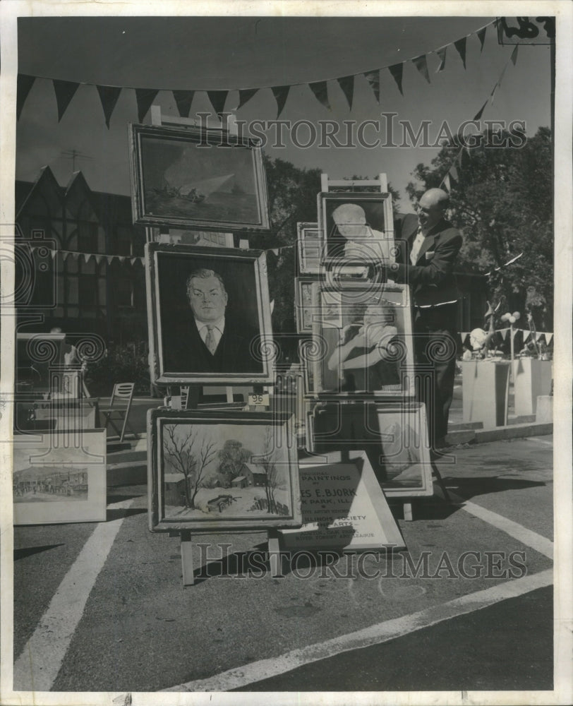 1955 Press Photo Village Art Fair Oak Park