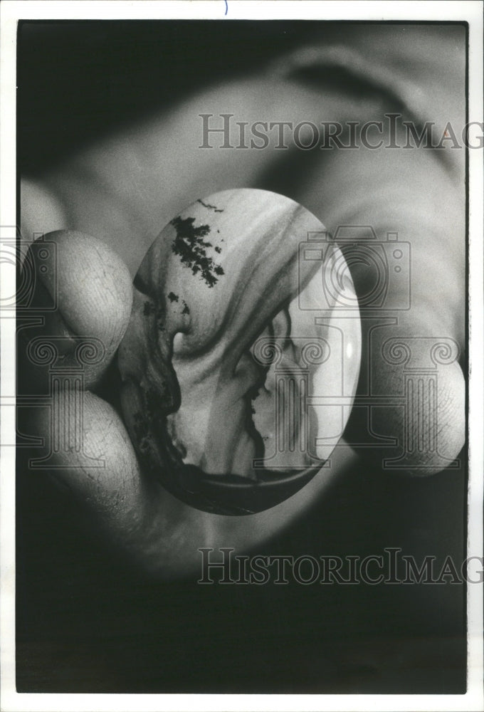 1977 Press Photo Deschutes Orinetal Painting Necklace