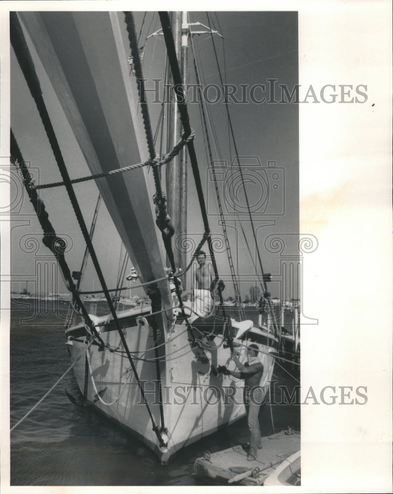 1985 Press Photo A Ssailboat or Sailing Boat