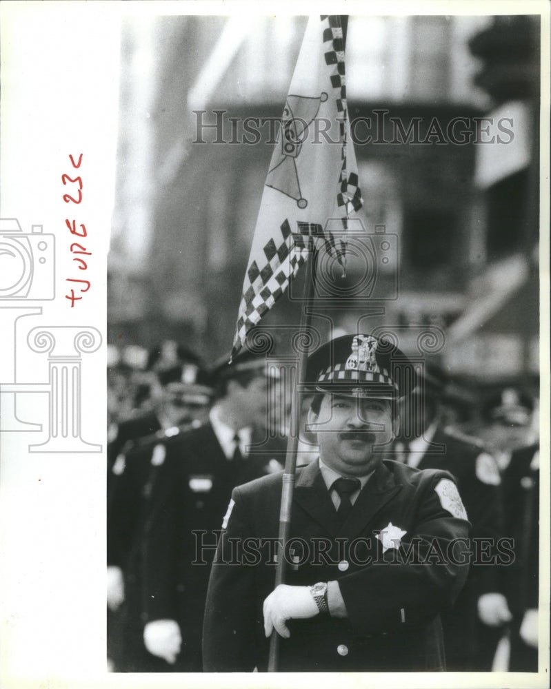 1988 Press Photo Officer Daniel St Jude Memorial Parade