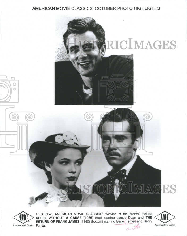 2000 Press Photo James Dean Gene Tierney Henry Fonda