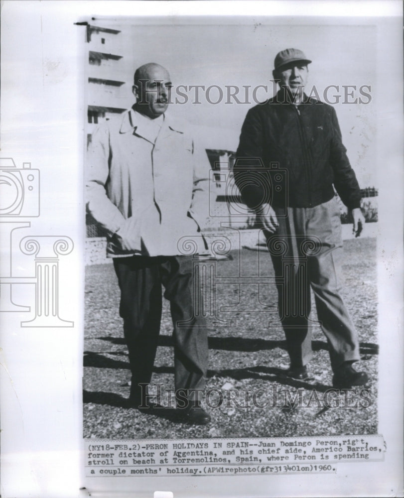 1960 Press Photo Peron Holidays in Spain Americo Barrio