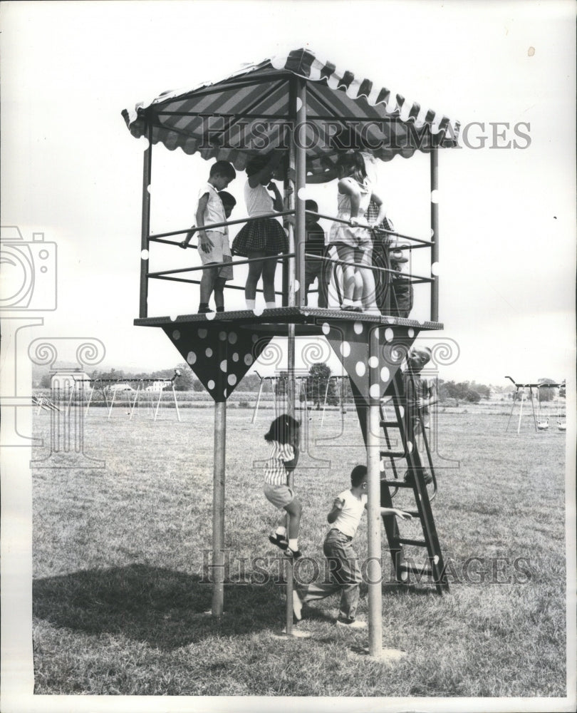 1959 Press Photo Playground set