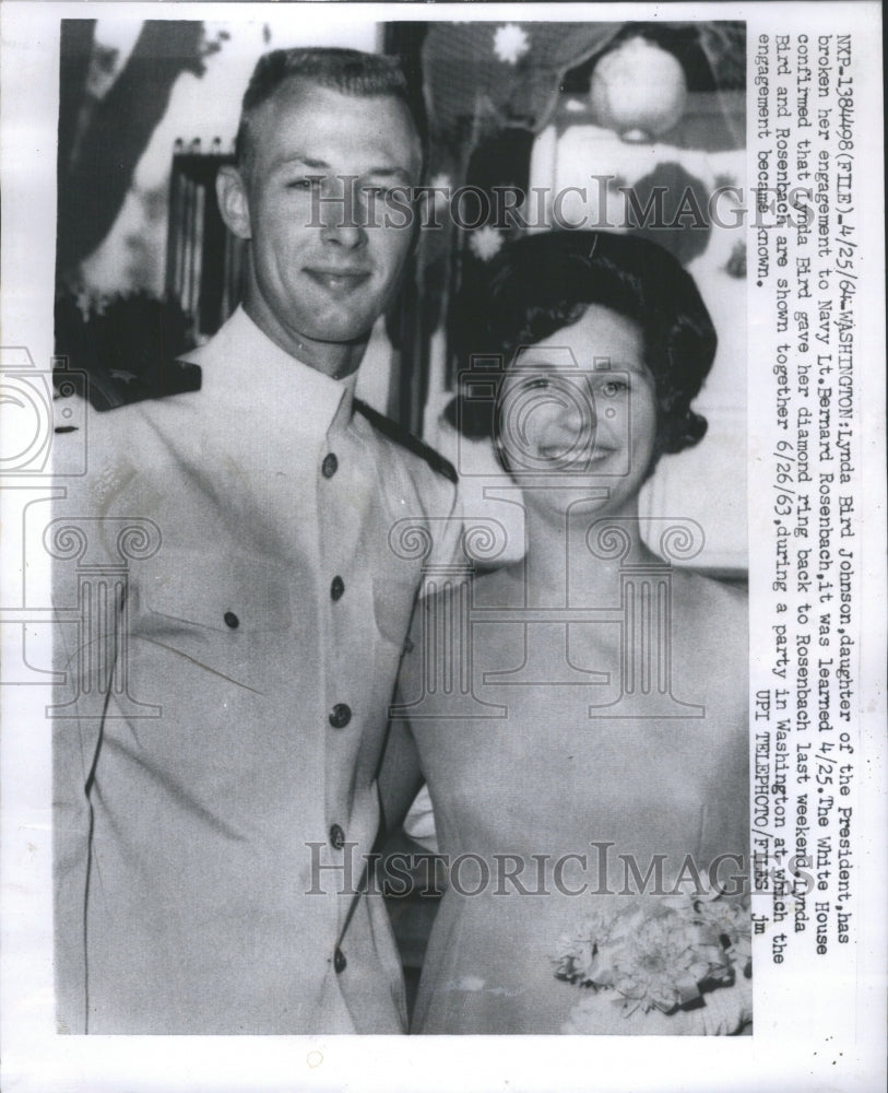 1964 Press Photo Bernard Rosenbach Lynda Bird Johnson