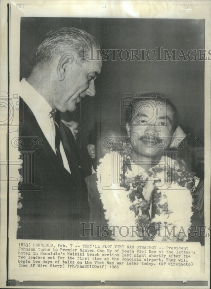 1966 Press Photo Johnson and Cao Ky to talk on Nam war