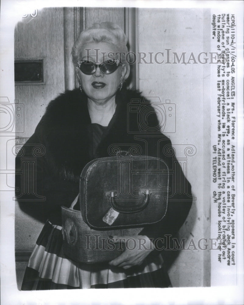 1960 Press Photo Mrs Florence Adiand Beverly Glasses