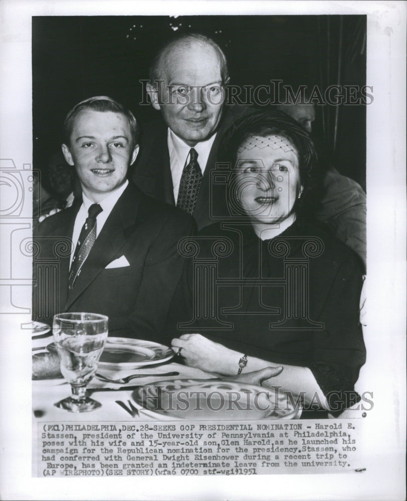 1951 Press Photo Harold Edward Stassen World War