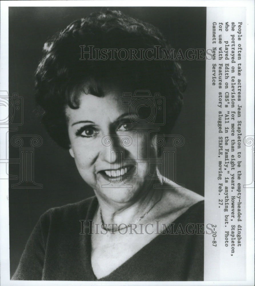 1987 Press Photo Jean Stapleton Television Actress